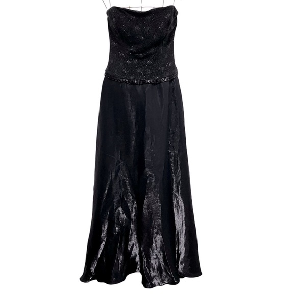 SCOTT MCLINTOCK Millennium 2000 Black Starburst Beaded Evening Gown Size 6 - Picture 2 of 13